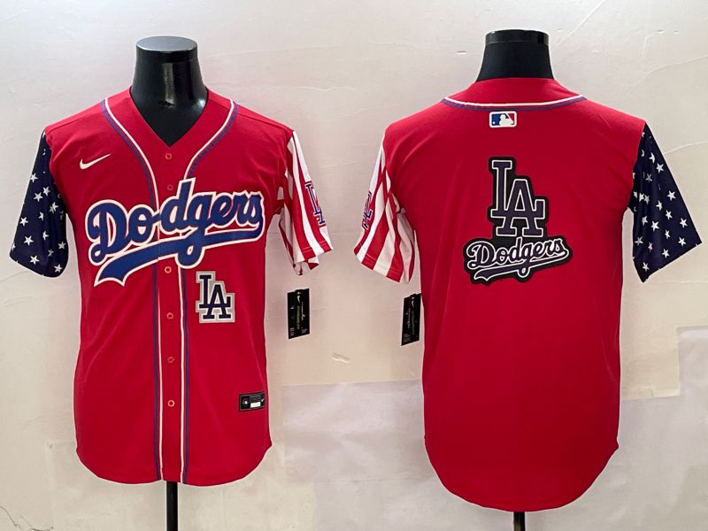 Men Los Angeles Dodgers Blank Red a generation of national flags Joint name 2025 Nike MLB Jersey style 32->los angeles dodgers->MLB Jersey